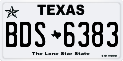 TX license plate BDS6383
