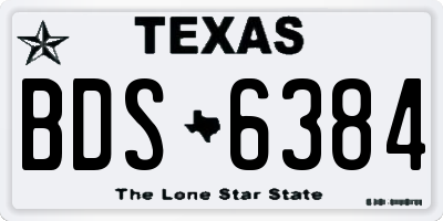 TX license plate BDS6384
