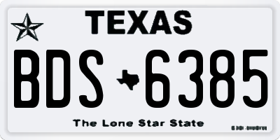 TX license plate BDS6385
