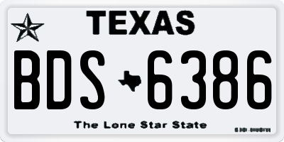 TX license plate BDS6386