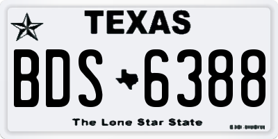 TX license plate BDS6388