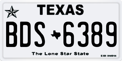 TX license plate BDS6389