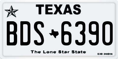 TX license plate BDS6390