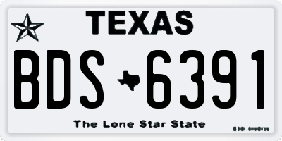 TX license plate BDS6391