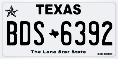 TX license plate BDS6392