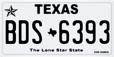 TX license plate BDS6393