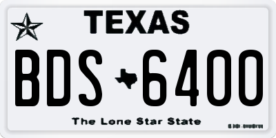 TX license plate BDS6400