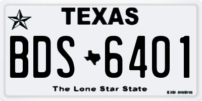 TX license plate BDS6401