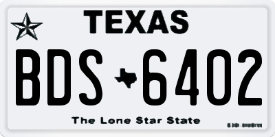 TX license plate BDS6402