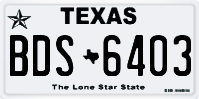 TX license plate BDS6403