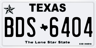 TX license plate BDS6404