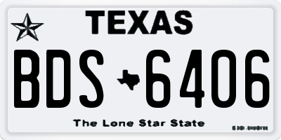 TX license plate BDS6406