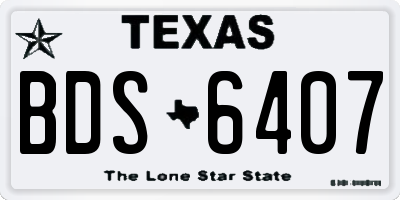 TX license plate BDS6407