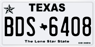 TX license plate BDS6408