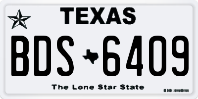TX license plate BDS6409