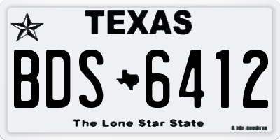 TX license plate BDS6412