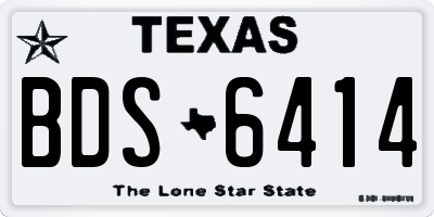 TX license plate BDS6414