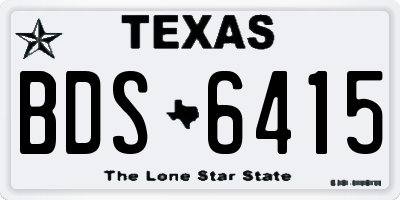 TX license plate BDS6415