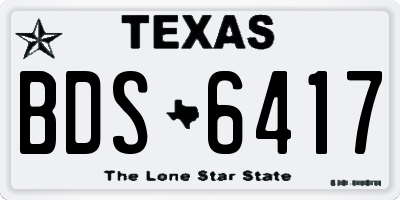 TX license plate BDS6417