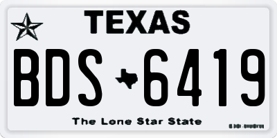 TX license plate BDS6419
