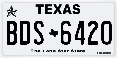 TX license plate BDS6420