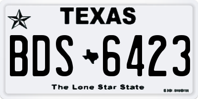 TX license plate BDS6423