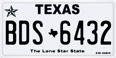 TX license plate BDS6432