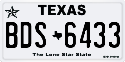 TX license plate BDS6433