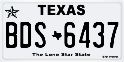 TX license plate BDS6437