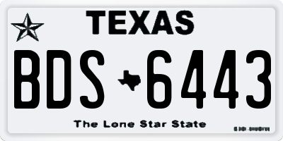 TX license plate BDS6443