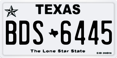TX license plate BDS6445