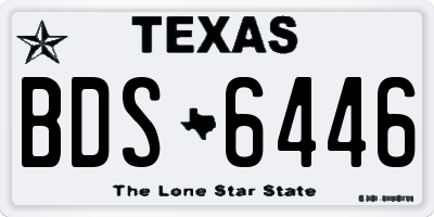 TX license plate BDS6446