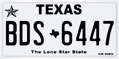 TX license plate BDS6447