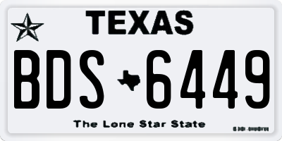 TX license plate BDS6449
