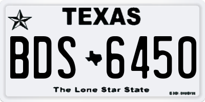 TX license plate BDS6450