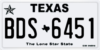 TX license plate BDS6451