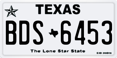 TX license plate BDS6453