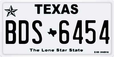 TX license plate BDS6454