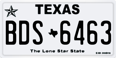 TX license plate BDS6463