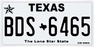 TX license plate BDS6465