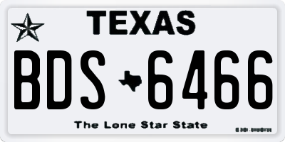 TX license plate BDS6466
