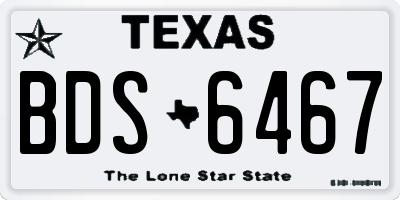 TX license plate BDS6467
