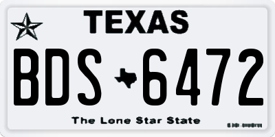TX license plate BDS6472