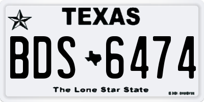 TX license plate BDS6474