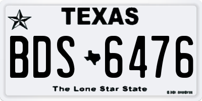 TX license plate BDS6476
