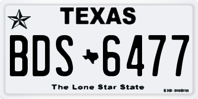 TX license plate BDS6477