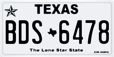 TX license plate BDS6478