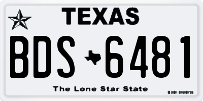 TX license plate BDS6481
