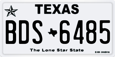 TX license plate BDS6485
