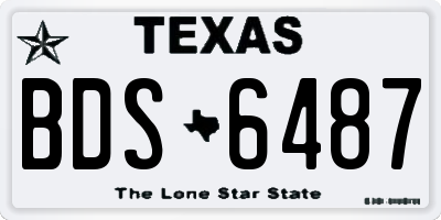 TX license plate BDS6487